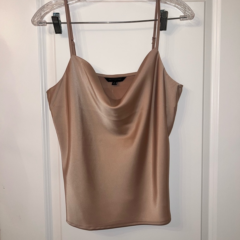 Banana Republic Satin Cowl Neck Camisole in Nude/Taupe